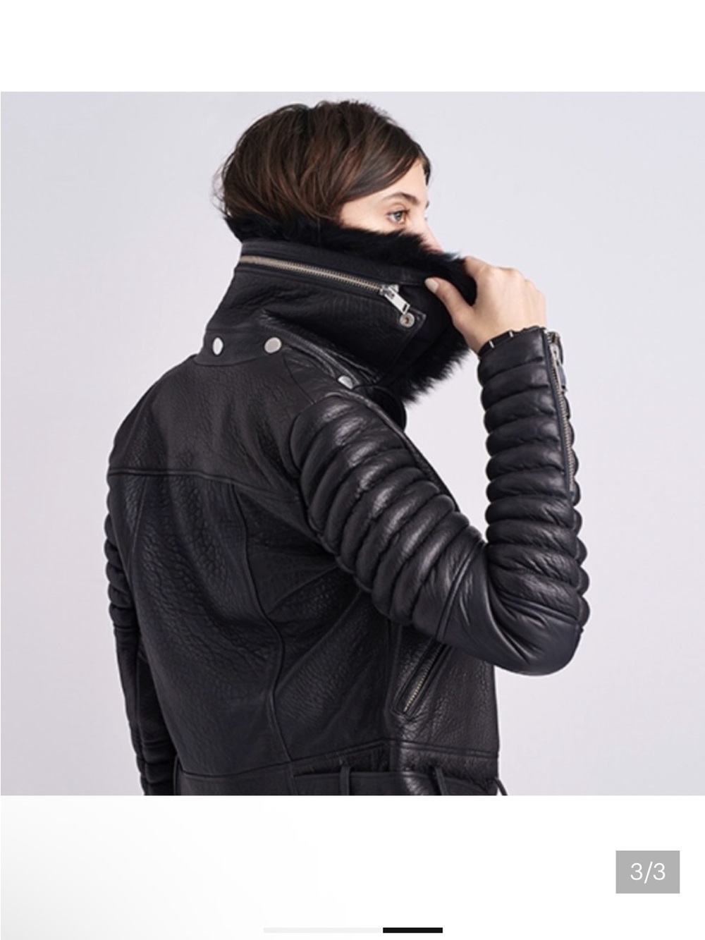 ⚡ THE ARRIVALS Rainer Structured Moto Leather Jacket - Small 🎸🖤 - Picture 14 of 15